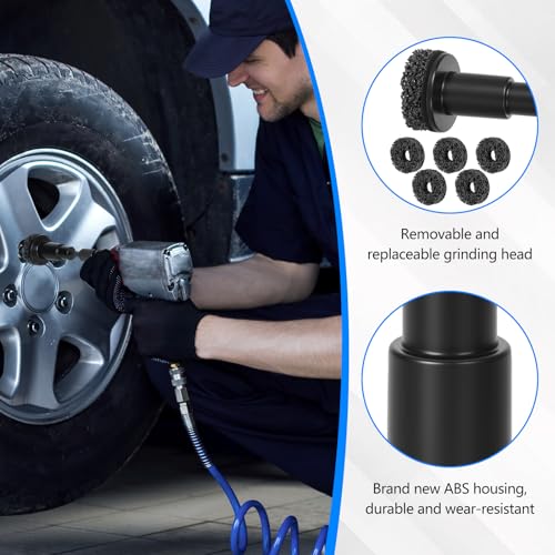 Eascor Wheel Hub Cleaning Tool, Wheel Hub Resurfacing Kit, Wheel Stud Cleaner, Quick Rust Removal for Lug Studs and Rotors, Fits 1/2” Wrenches Or Electric Drill, Automotive Maintenance Tool1