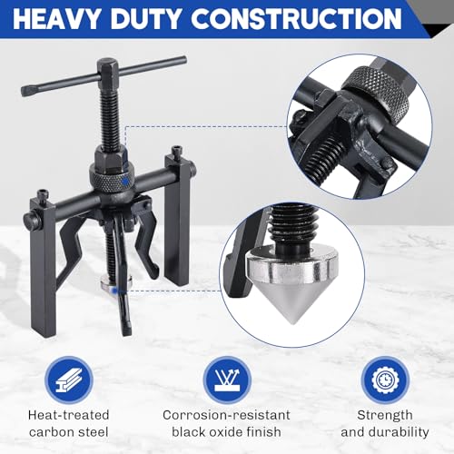 3 Jaw Inner Bearing Puller Set | Blind Bearing & Bushing Gear Extractor Kit Wheel Bearing Puller Kit, Pilot Gear Remover Tool for Motorcycle, Car & SUV
