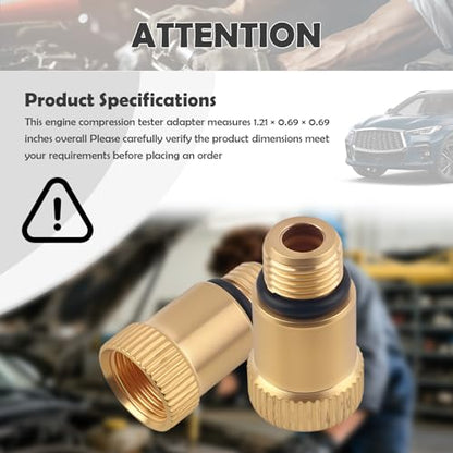 2PCS Compression Tester Adapter,M12x1.25 Spark Plug Tool Adapter with O-Ring Seal,Universal Compression Gauge Fitting Car Accessories for Truck Motorcycle Small Engine (2PCS) - color: 2PCS