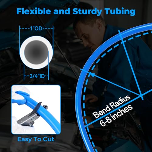 Shop Air line kit 3/4"×100'&200'&300' HDPE-Aluminum-HDPE Air Tubing Compressed Air Line Kit for Air Compressor Accessories Leak Proof&Easy to Install Compressed Air Piping System for Garage - size: 3/4"×100FT