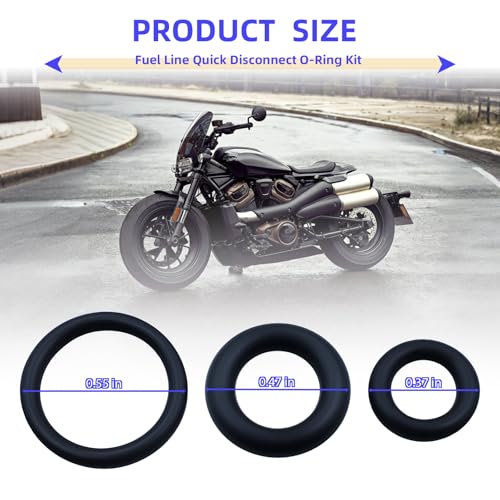 Fuel Line Quick Disconnect O-Ring Kit for Harley-Davidson EFI Models 2001+ | Fuel Tool Check Valve O-Rings and Male Fuel Line End O-Rings Set, Fits Street Glide Road King Softail Sportster