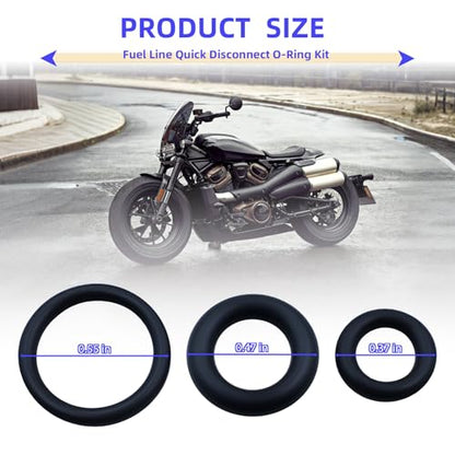 Fuel Line Quick Disconnect O-Ring Kit for Harley-Davidson EFI Models 2001+ | Fuel Tool Check Valve O-Rings and Male Fuel Line End O-Rings Set, Fits Street Glide Road King Softail Sportster