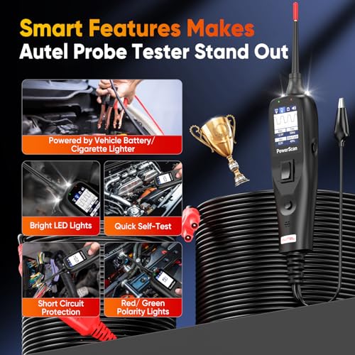 Autel PowerScan PS100 Power Circuit Probe Kit, 2026 Automotive Electrical Circuit Tester, Relay & Fuse Test Tool, Short Breaker Finder, Wire Tracer for All Cars, Ground Check AC/DC Voltage 40ft Cable