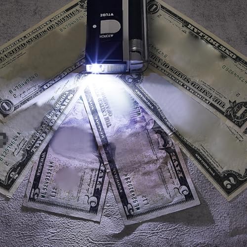 Dunzy 2 Pcs Handheld UV Black Light Flashlight Portable Blacklight LED UV Light Battery Operated Black Blacklight Torch Counterfeit Bill Detector