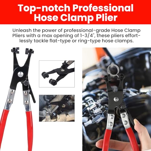 Sakerplus Professional Hose Clamp Kit, Pliers Set - Complete Fuel Line Tool Kit with Hose Removal Pliers & Clip Tools for Automotive Maintenance (5 in 1 Set) - style: 5 in 1 Set