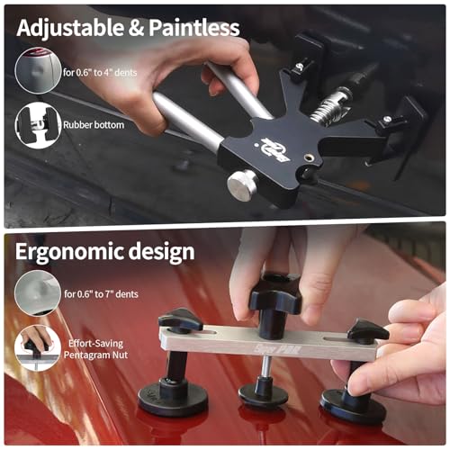 Super PDR 169PCS Dent Puller Kit Paintless Removal Set with 100W Glue Gun and Slide Hammer - for Repairing Car Dents Hail Damage and Door Dings on Auto Body Surface Washing Machine Fridge