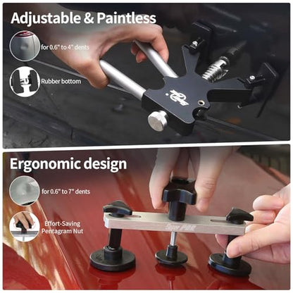 Super PDR 169PCS Dent Puller Kit Paintless Removal Set with 100W Glue Gun and Slide Hammer - for Repairing Car Dents Hail Damage and Door Dings on Auto Body Surface Washing Machine Fridge
