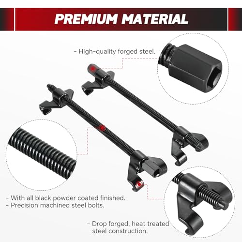 14" Coil Spring Compressor Tool with 2 Steel Jaws | Heavy Duty Suspension Strut Remover Installer Tool Kit Macpherson Coil Spring Compressor Strut Spring Compressor
