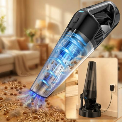 26000Pa Powerful Handheld Vacuum Cordless: 15-Min Quick Cleaning 120㎡ Rooms Portable 3H Fast Charging Dock 18-36 Min Runtime Brushless Motor - 1000mL Dust Cup One-Touch Emptying for Debris Pet Hair