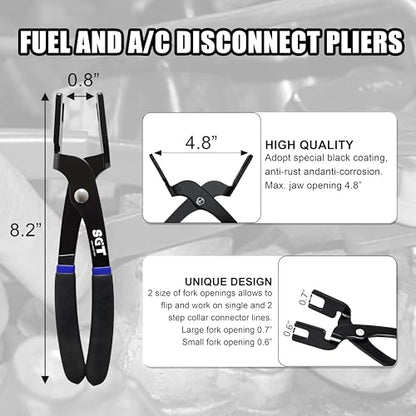 SGT 27pc Fuel Line Disconnect Tool Set,Master Quick Disconnect Tool Kit with Fuel and AC Disconnect Pliers,Fuel Line Removal Tool Set for AC Fuel Line System