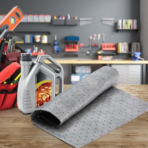 15" x 20" Heavyweight Oil and Water Absorbing Pads,Gray Absorbing Heavy Weight Oil and Water Absorbent Mat Pad 30Pads(Gray) - size: Gray