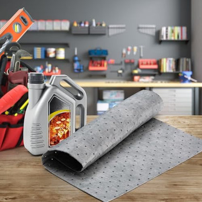 15" x 20" Heavyweight Oil and Water Absorbing Pads,Gray Absorbing Heavy Weight Oil and Water Absorbent Mat Pad 30Pads(Gray) - size: Gray