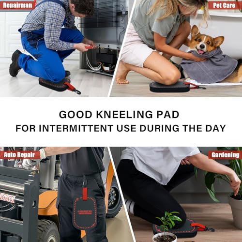 KUNN Small Kneeling Pad 9"X6.5"X1" Mini Foam Kneeing Pad with 360°Hook Heavy-Duty NBR Foam Portable Knee Mat for Working on Floors for Gardeners Plumbers Mechanics Electricians