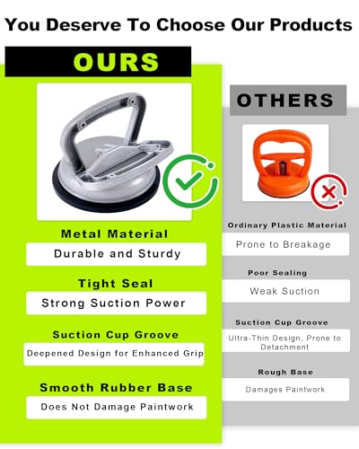 3 Pack Metal Dent Puller,Car Dent Puller,car dent Repair kit,Suction Cup Dent Puller,Aluminum Dent Remover Tool for Car Dents, Glass, Screen,Tiles & Objects Moving - color: A/3PCS Metal Suction Cup