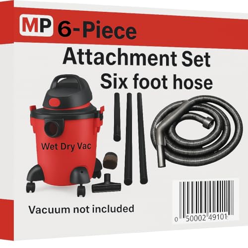 Maresh Products Compatible Replacement for Shop Vac and Rigdit Style Vacuum Cleaners Commercial Grade Hose with Tool Set, Has 2 1/4" Machine End Coupling and Uses the Standard 1 1/4" Hose Attachments. - size: 6 Piece Set with 6' Hose