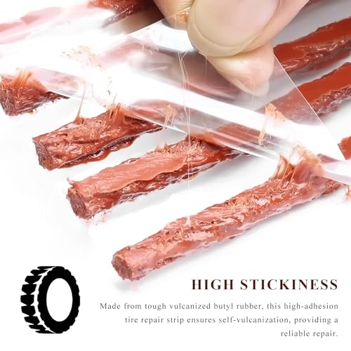 50 PCS Tire Repair Strings, 4" × 1/4" Auto Tire Plug Insert String Self Vulcanizing Strips Kit, Heavy Duty Rubber Repair Plugs for Car Truck Motorcycle Tubeless Tires - color: 50 PCS
