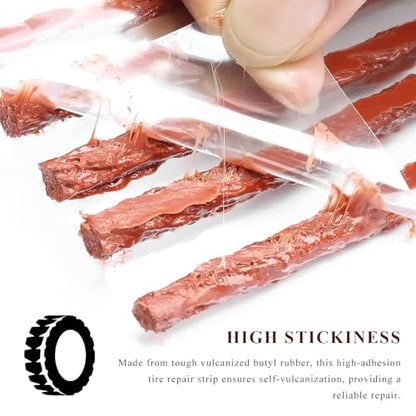 50 PCS Tire Repair Strings, 4" × 1/4" Auto Tire Plug Insert String Self Vulcanizing Strips Kit, Heavy Duty Rubber Repair Plugs for Car Truck Motorcycle Tubeless Tires - color: 50 PCS