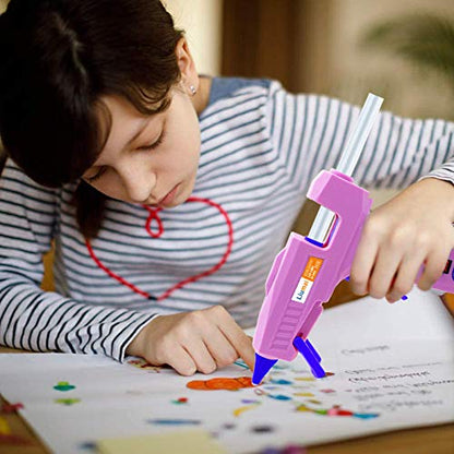 Liumai Glue Gun, Hot Glue Gun Kit with 30 Glue Sticks, Mini Hot Melt Glue Gun for Crafts, Mini Craft Glue Guns with Carry Case for School DIY Arts and Home Repair - color: Purple