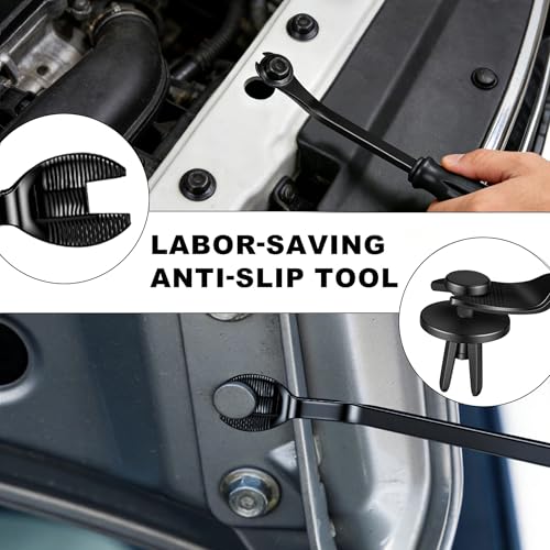 EldHus 5 Pcs Car Trim Removal Tool Kit Upholstery Tools, Auto Clip Removal Pry Tool for Door Dash Dashboard Panel Fastener Remover, Push Pin Puller Body Repair Tools, Black - color: black