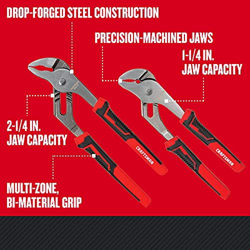 CRAFTSMAN Pliers, 8 & 10", 2Piece Groove Joint Set (CMHT82547) - size: 2 piece, style: Pliers(2 pack)