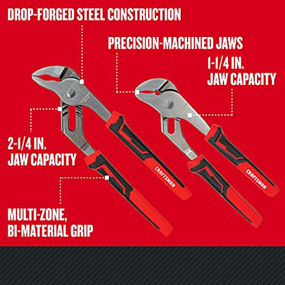 CRAFTSMAN Pliers, 8 & 10", 2Piece Groove Joint Set (CMHT82547) - size: 2 piece, style: Pliers(2 pack)