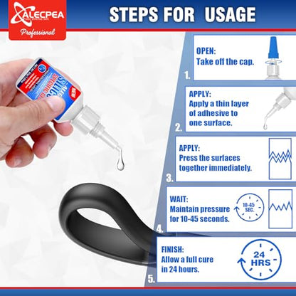 ALECPEA 30g Professional Silicone Glue - High-Flexibility Instant Adhesive for Silicone-to-Silicone Bonding - Waterproof Clear Glue for Silicone Rubber, TPE, TPU Repairs - Sets in 15 Seconds - size: 30g/1Pack, style: Silicone Glue