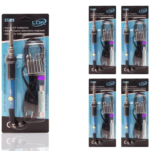 5 Pack Bulk LDK Soldering Iron Kits 60W 110V Adjustable Temperature Electric Soldering Gun Welding Tools - color: Basic (5 Pack)