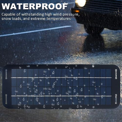 Solar Panel Kit - 12V Solar Trickle Charger, IP65 Portable Solar Powered Charger Kit with 4 Suction Cups, High-Efficiency Car Battery Charger Maintainer for Car RV Boat Motorcycle