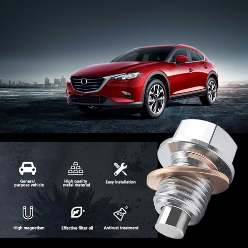 Magnetic Oil Drain Plug M12x1.75, Stainless Steel Oil Drain Plug with 5 PCS Copper Crush Washer Anti Leakage Replacement for Car Motorcycle Boat - size: M12x1.75