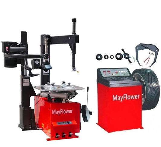 MAYFLOWER - 3.0 HP Automatic Tire Changer Wheel Balancer Combo 980 800 with 300 Assist Arm