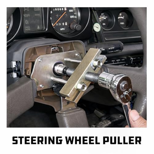 Powerbuilt Heavy Duty Steering Wheel Puller Tool Set, Removes steering wheels with tapped holes, For most domestic and imported vehicles, 14 Pc. with Storage case - 648645 - style: 14 Piece