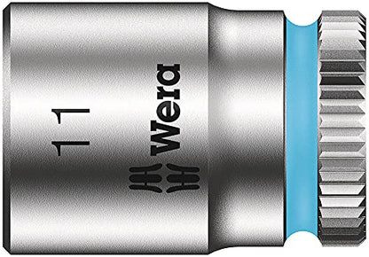 Wera 05004017001 8100 SA 7 Zyklop Metric Metal Ratchet Set with Push-Through Square, 28 Piece, 1/4" Drive