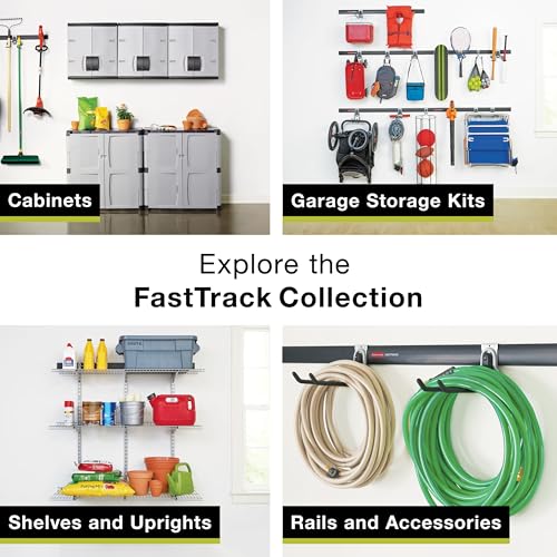 Rubbermaid Garage FastTrack Vertical Ball Rack Satin Nickel Wall Mounted Storage System Holds up to 50 pounds for Home/Garage Silver - style: Ball Rack