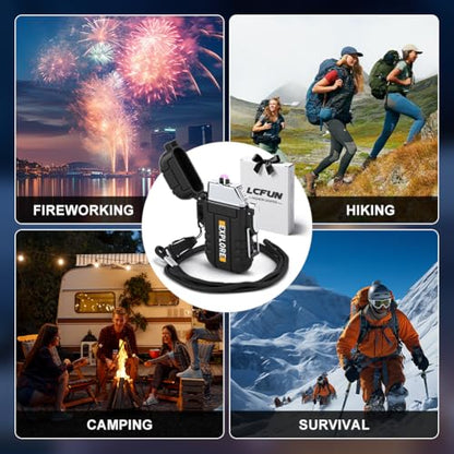 LcFun Electric Lighter USB C Rechargeable Plasma Lighter Windproof Flameless Arc Lighters, Waterproof Matches for Camping Hiking Hunting, Survival Tactical Gear Gifts for Men Fathers Husband - color: Black, style: Arc lighter