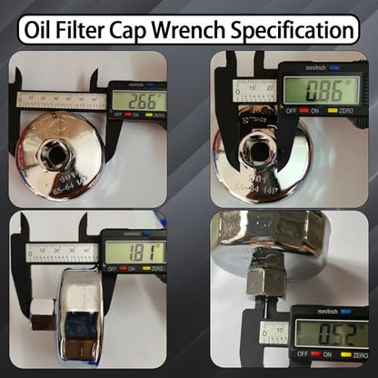 64-65mm Oil Filter Wrench, 14 Flute Wrench & 1/2Inch Square Drive Flute Oil Filter Removal Tool, Compatible with 57356, 15400-PLM-A02 Oil Filter - size: 64-65mm 14 Flute
