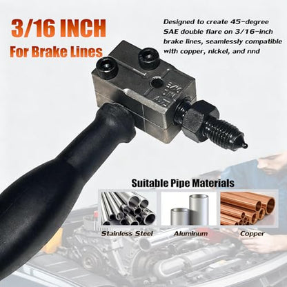 Universal Car Brake Line Flaring Tool Kit EOHMAK 3/16 Inch Brake Line Double Flare Tool, Heavy Duty Manual Flaring Tools for Tubing, Brake Fuel Line Repair for Cars, Trucks & Motorcycles - color: 4 packs/sets