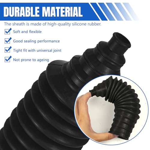13PCS CV Axle Boot Repair Kit, 2PCS CV Boot with 4 Stainless Steel Clamps & 6 Cable Ties & Ball-Cage Pliers, Waterproof Dustproof CVs Joint Boots Kit, Universal Car Accessories (Black) - color: Black