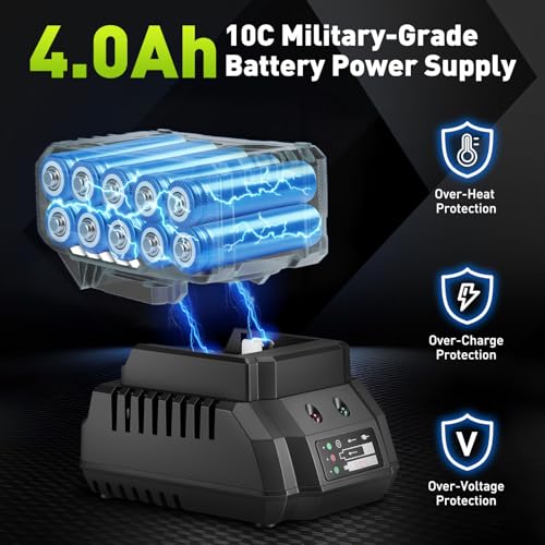 1/2 Brushless Cordless Impact Wrench Kit, Max 850Nm (630ft-Lbs) Lightweight Electric Impact Gun with Variable Speed, 1 Pack 20V 4Ah Battery, 4 Sockets for Home & DIY Project - style: 850N.m with 1 Battery