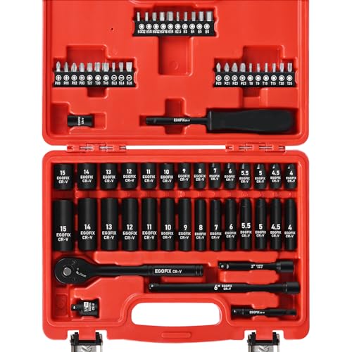 1/4" Ratchet Wrench Socket Set 65 Piece, Metric Shallow Socket (4-15mm) and Deep (4-15mm), with 72-Teeth Ratchet, Screwdriver Bit Set, Small Tool Kit for Home Use and Automotive Repair - style: 1/4-65PCS