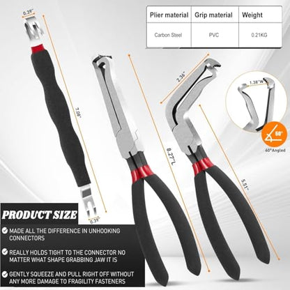Electrical Disconnect Pliers Connector Hose Pliers Electrical hose removal fuel line disconnect tool set(3PCS) - color: *Black