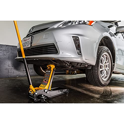 CAT 3-1/2 Ton Low Profile Service Jack – Dual Pump Quick Lift, 3.75" to 21" Lift Range, Oversized Saddle, Heavy-Duty Frame, Smooth-Roll Front Rollers – 240332 - size: Low Profile