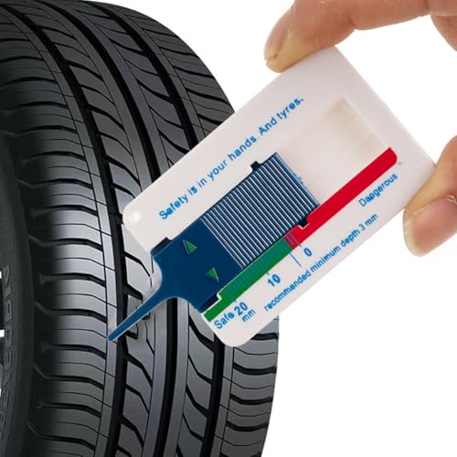 Professional Tire Treads Depth Gauges 0 to 20mm Slider Tool with Keychains Attachment ABS for Auto Motorcycle Maintenanc