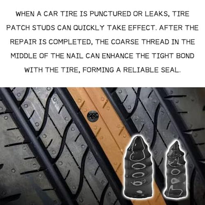 40PCS Tire Plug Kit Car Tire Repair Rubber Nail Kit Tires Repair Screws Self-Service Spiral Vacuum Rubber Fast Puncture Repairing Screw Tires Plugs Mending Nail Tools for Car Truck Motorcycle - size: 40PCS
