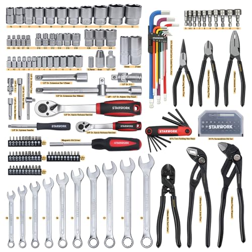 STARWORK TRUE MECHANIC™ 169-Piece Mechanics Tool Set, Professional, Metric - size: 169PC