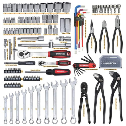 STARWORK TRUE MECHANIC™ 169-Piece Mechanics Tool Set, Professional, Metric - size: 169PC