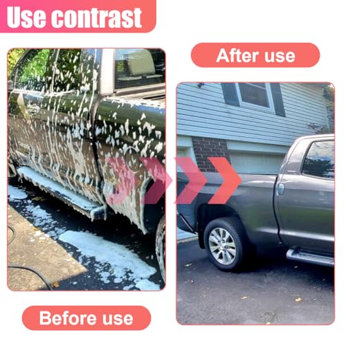 YoRise Car Wash Foam Gun, Adjustable Foam Cannon for Hose, Car Wash Sprayer with 6 Levels of Foams Concentration, Car Washing Soap Sprayer Connect to Any Garden Hose (Black) - color: Black