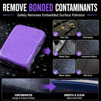 Clay Bar Kit 300g (3x100g), Medium Grade Auto Detailing Clay for Paint Cleaning, Removes Tree Sap, Overspray & Brake Dust - Premium Prep for Polishing, Wax & Ceramic Coating