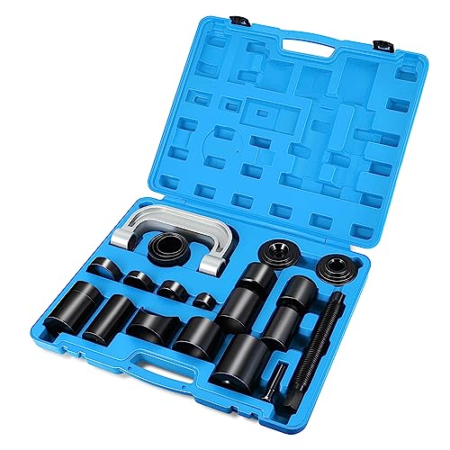 DNA Motoring 21pcs Universal Ball Joint Service Repair Remover Installer Adapter Tool Kit for Most 2WD 4WD Cars Pickups Vans SUVs, Blue, TOOLS-00314 - style: 21Ball Joint Remover red