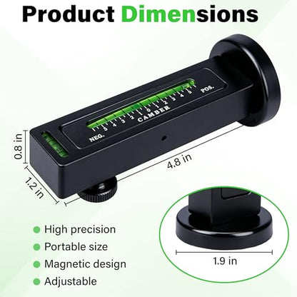Wheel Alignment Tool, Universal Camber Alignment Tool, Adjustable Magnetic Gauge Tools, Alignments Tools Automotive, Caster Camber Gauge, Tire Repair Accessories for Most Cars Trucks RVs (Black) - color: Black