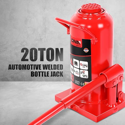 DNA Motoring 20 tons / 44092 lbs Lifting Automotive Welded Hydraulic Bottle Jack for Repair Vehicle, Pickup, Truck, w/Manual Handle, Red,TOOLS-00362 - color: red, style: 20 ton